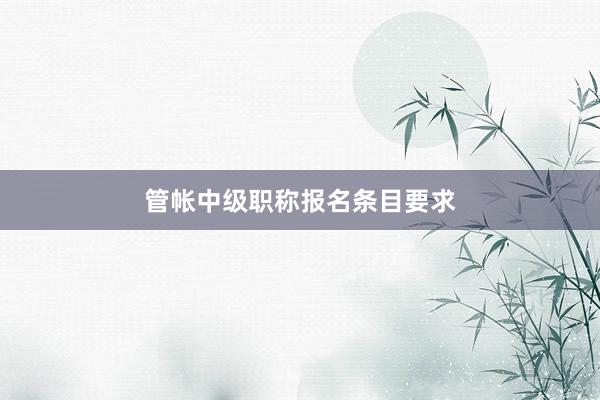 管帐中级职称报名条目要求