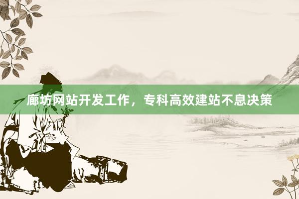 廊坊网站开发工作，专科高效建站不息决策